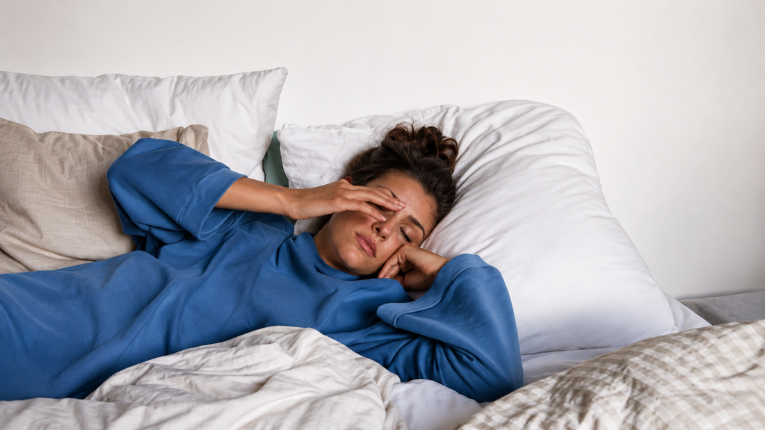 person laying on the sofa - ear seeds for sleep - ilumewell